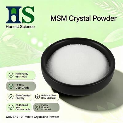 MSM Polvere Cristallina Metilsulfonilmetano Dimetilsolfone Mesh Personalizzata Disponibile