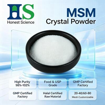 Metilsulfonilmetano dimetilsolfone in polvere di cristallo MSM per uso alimentare